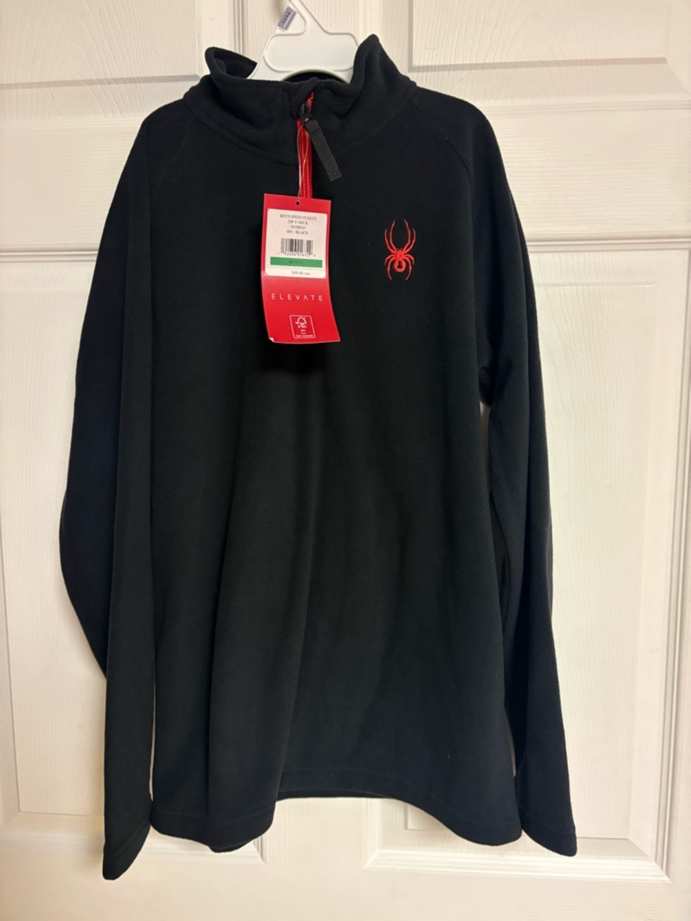 Spyder Black Fleece Quarter-Zip with Red Spider Logo